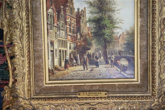 Jan Jacob Spohler (1811-1866) Dutch street scene 5.75 x 4.5in.